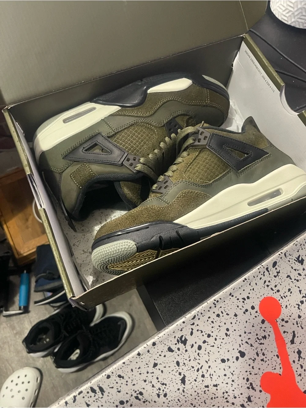 Jordan Air Jordan 4 Retro SE Craft GS - Olive Green & Pale Vanilla